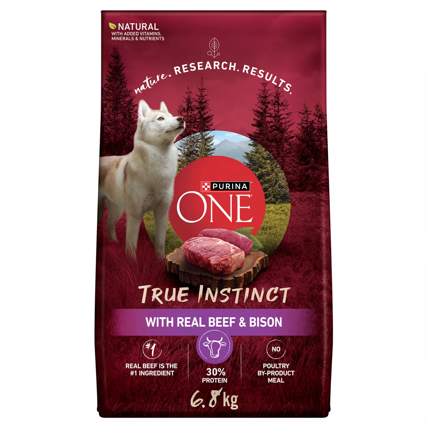 Purina ONE True Instinct Adult Dry Dog Food High Protein Real Beef Bison