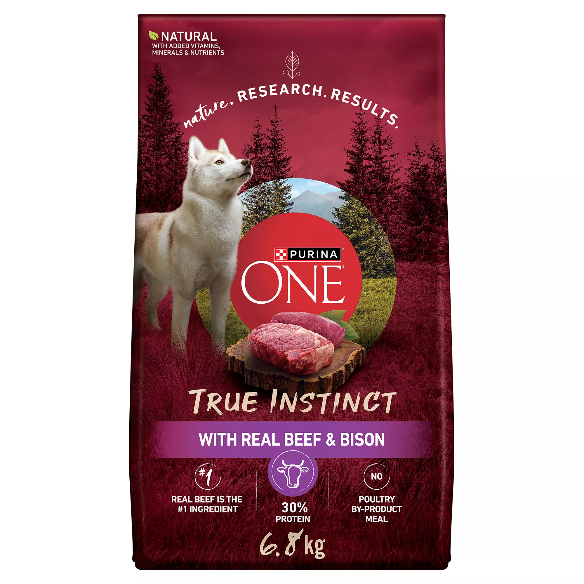 Purina ONE True Instinct Adult Dry Dog Food - High Protein, Real Beef & Bison