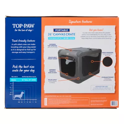 Top Paw® Indoor & Outdoor Portable Dog Crate - Soft Crate; Small, Medium, Large, X-Large - Image 7