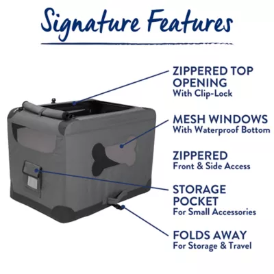 Top Paw® Indoor & Outdoor Portable Dog Crate - Soft Crate; Small, Medium, Large, X-Large - Image 5