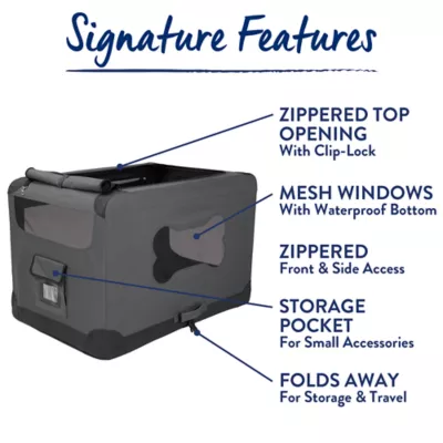 Top Paw® Indoor & Outdoor Portable Dog Crate - Soft Crate; Small, Medium, Large, X-Large - Image 5