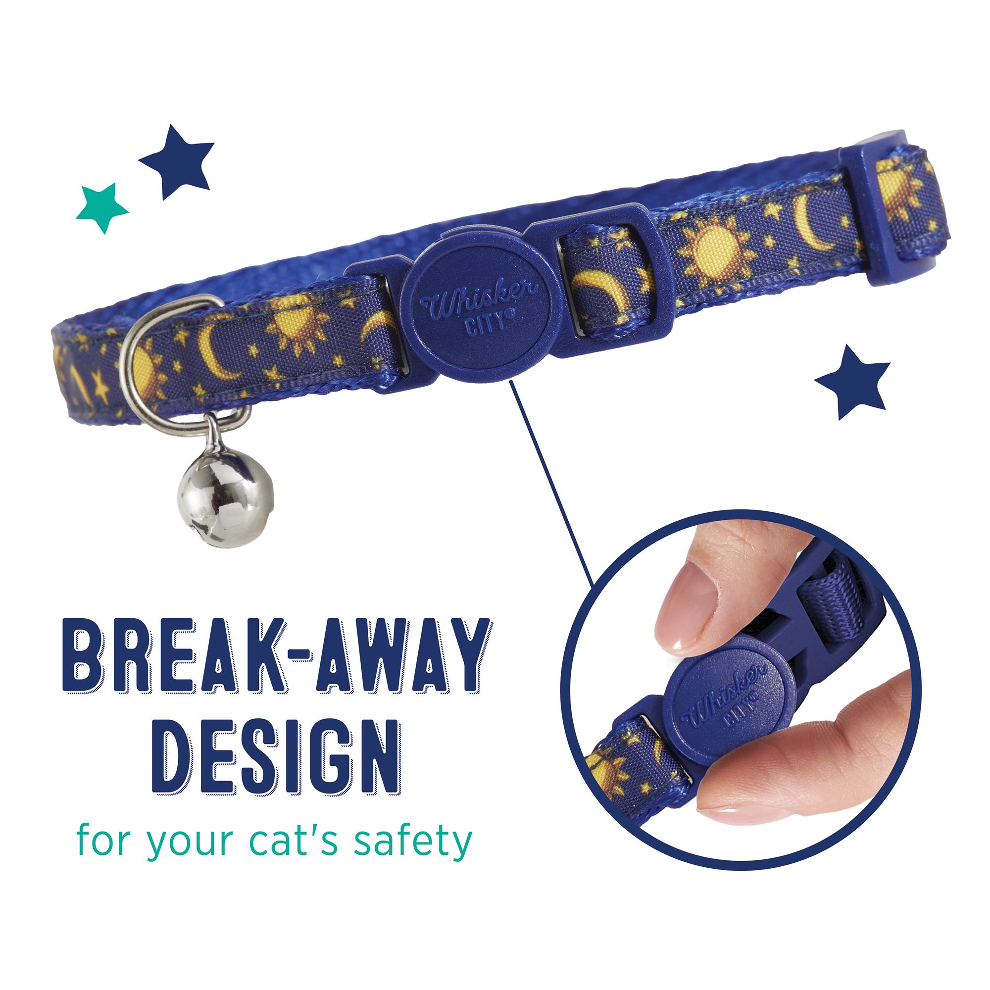 Whisker City Moons Stars Breakaway Kitten Cat Collar PetSmart in Tustin CA The Market Place