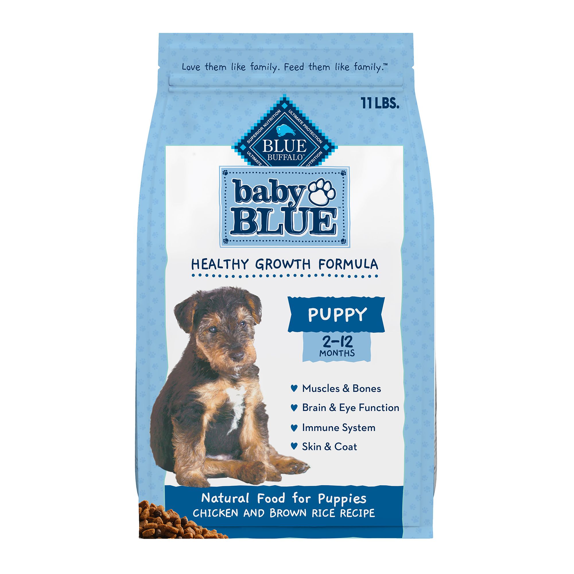 Blue Buffalo Baby Blue Healthy Growth Formula Natural Chicken Brown Rice Recipe Puppy Dry Food 4 lb Bag