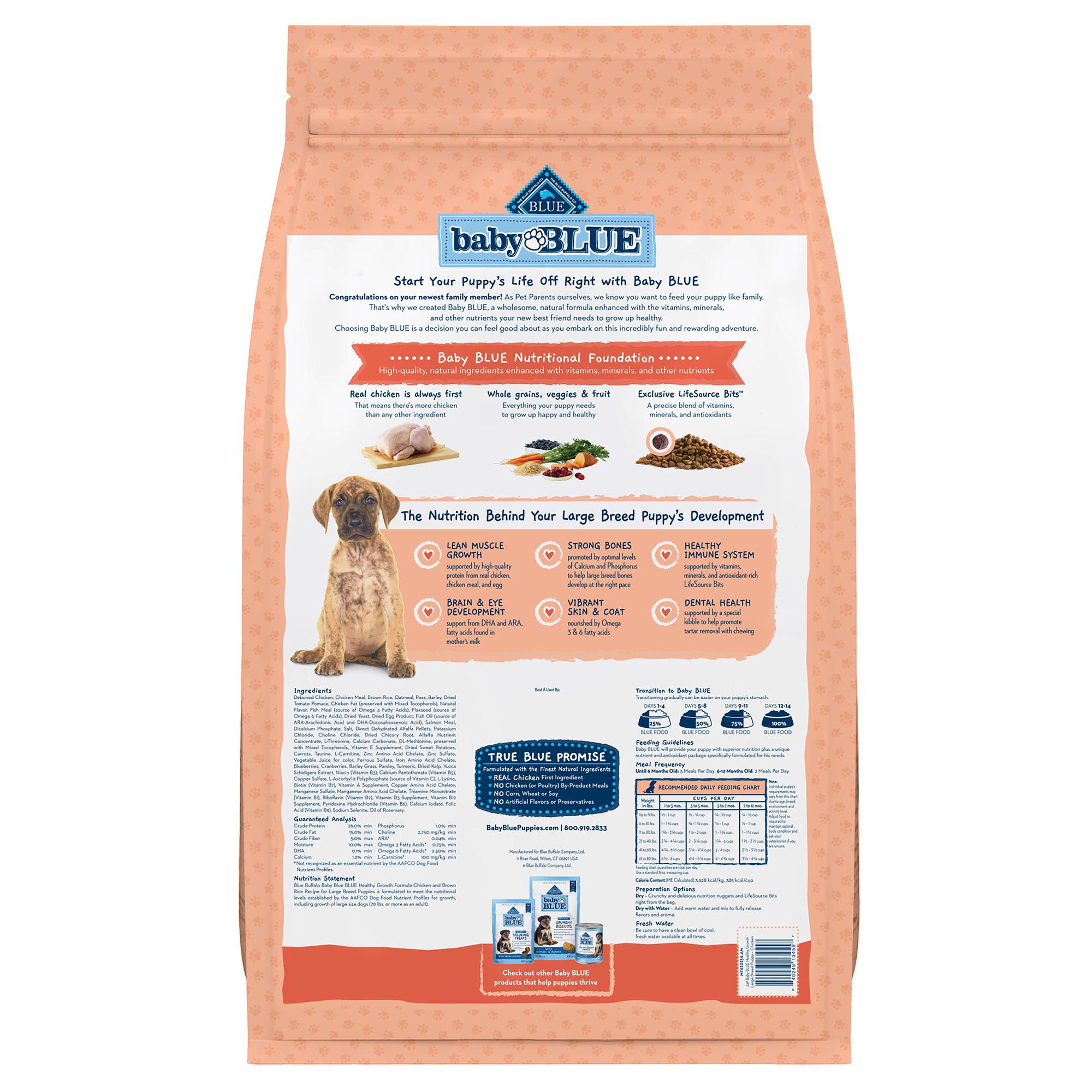 Blue Buffalo Baby BLUE Healthy Growth Formula Large Breed Puppy Dry Dog  Food - Chicken