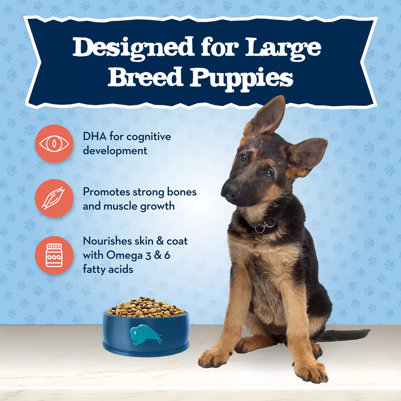 Blue Buffalo Baby BLUE Healthy Growth Formula Large Breed Puppy Dry Dog Food Natural Chic