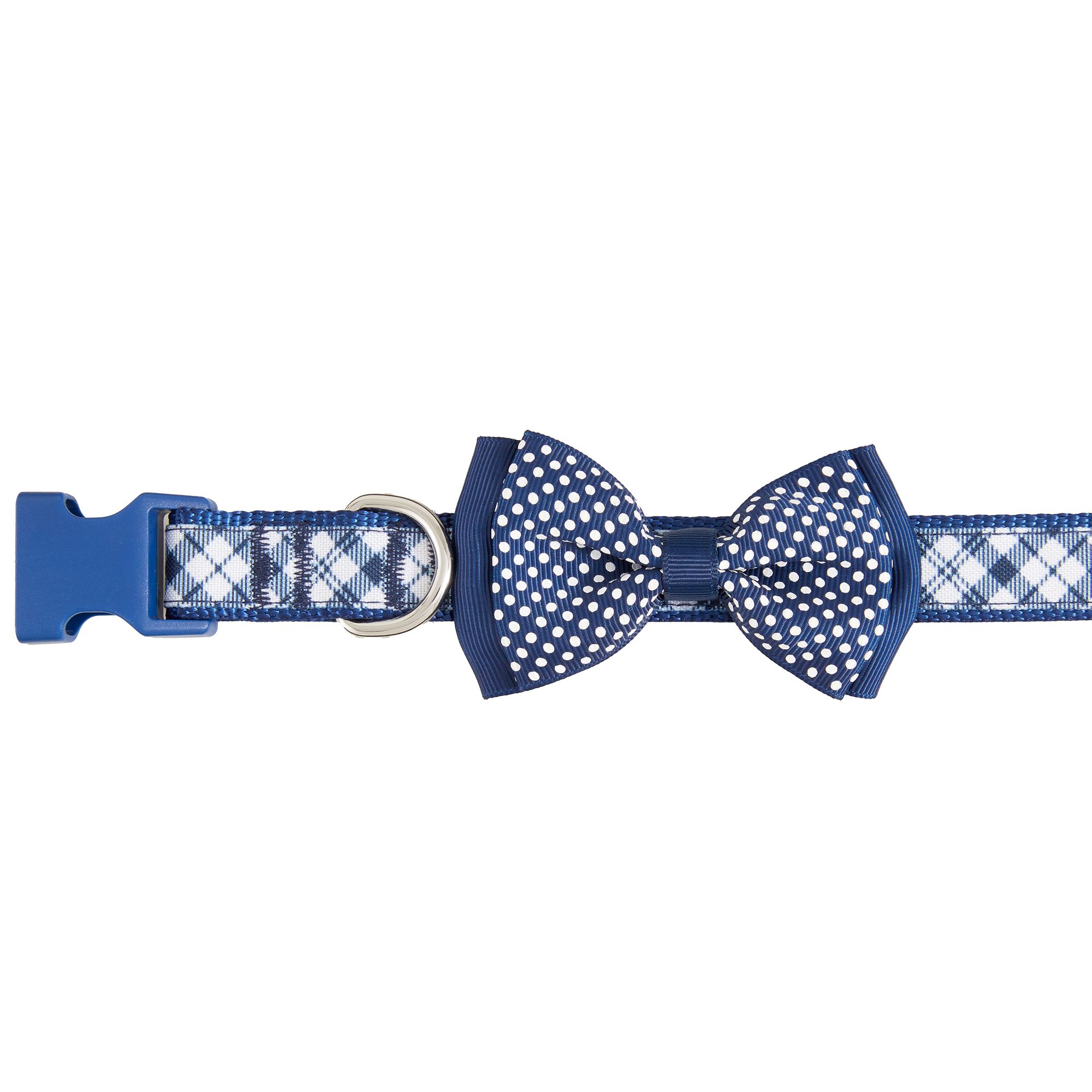 Top Paw® Plaid with Bow Tie Adjustable Dog Collar