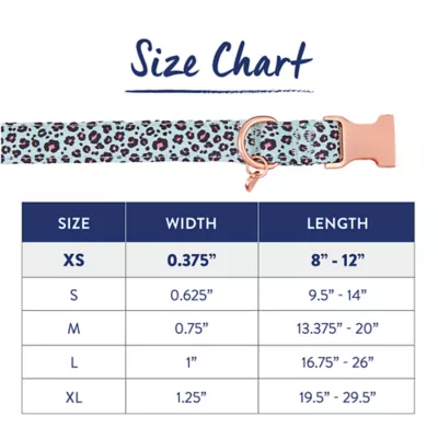 Product Top Paw® Teal Cheetah Neoprene Adjustable Dog Collar