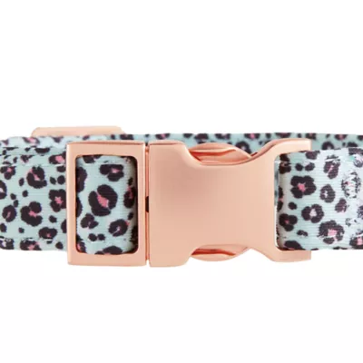 Product Top Paw® Teal Cheetah Neoprene Adjustable Dog Collar