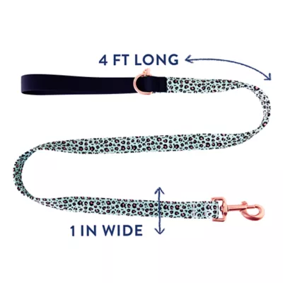 Product Top Paw® Cheetah Neoprene Dog Leash: 4-ft long, 1-in wide