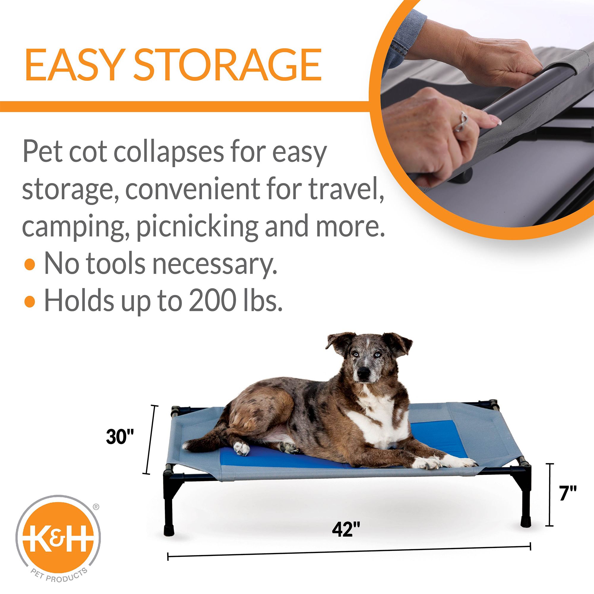 K H Pet Products Coolin Pet Cot Elevated Pet Bed