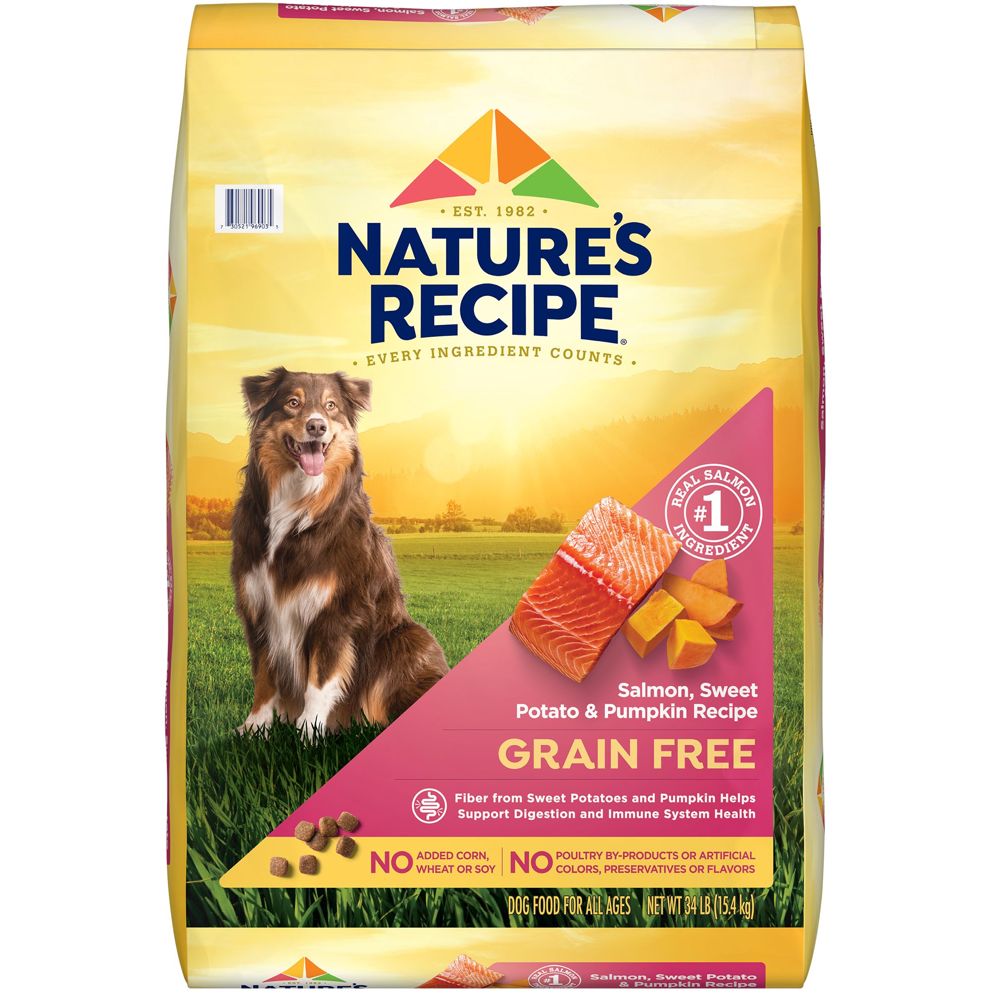 Nature s Recipe Grain Free Dry Dog Food Salmon Sweet Potato Pumpkin 34 lbs