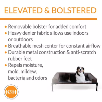 Product K&H Pet Products Original Bolster Pet Cot Elevated Mesh Bed with Removable Bolsters