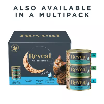 Product Reveal All Life Stage Wet Cat Food in Broth - 2.47 Oz, Limited Ingredient, Grain Free