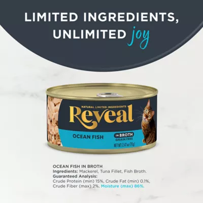 Product Reveal All Life Stage Wet Cat Food in Broth - 2.47 Oz, Limited Ingredient, Grain Free