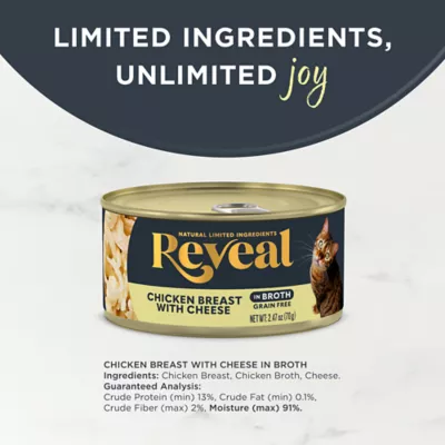 Product Reveal All Life Stage Wet Cat Food in Broth - 2.47 Oz, Limited Ingredient, Grain Free