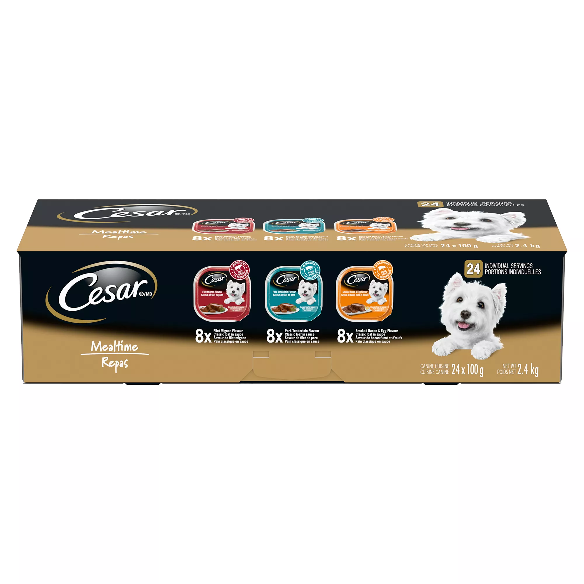 Cesar Wet Dog Food Classic Loaf in Sauce Mealtime Variety Pack