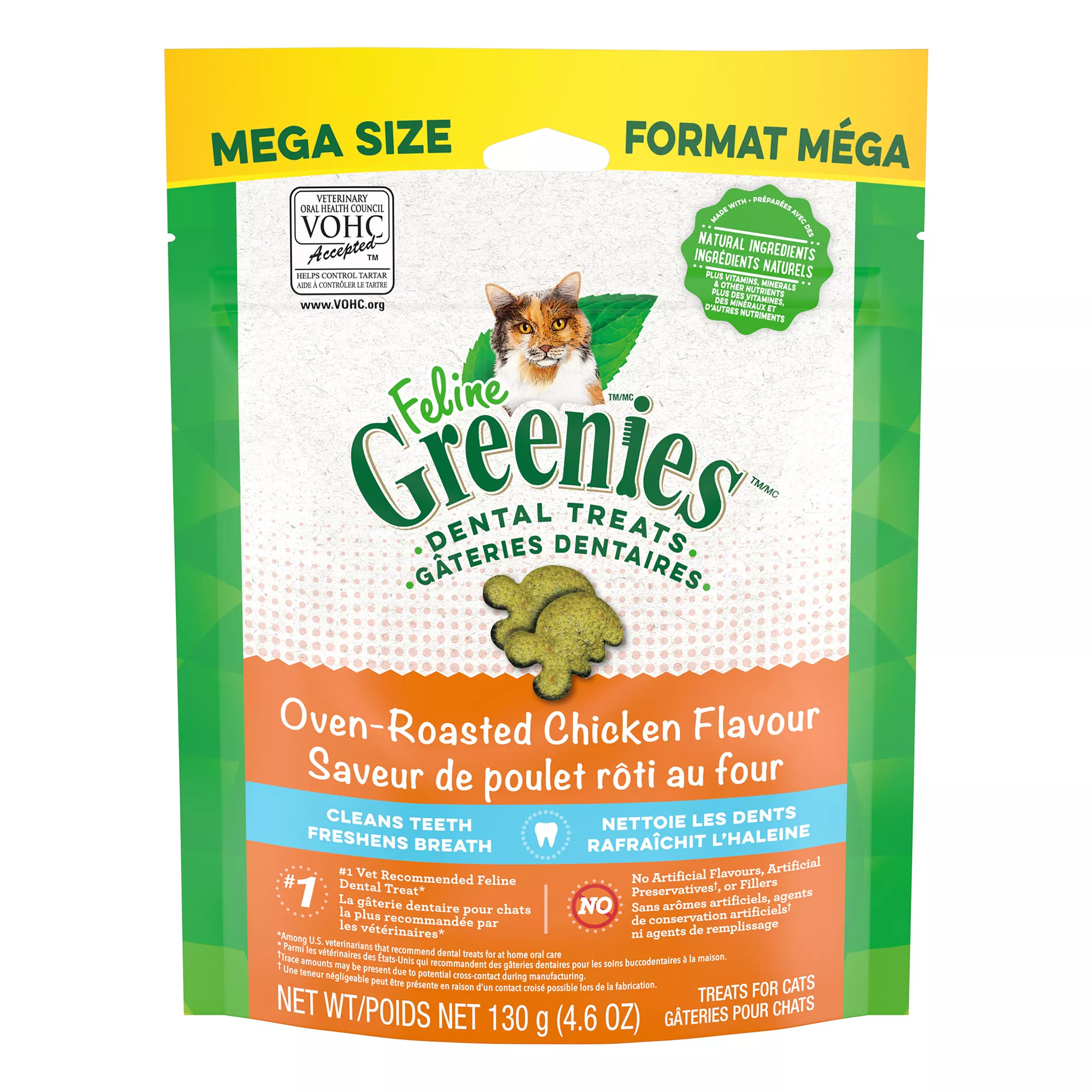  Greenies Feline Oven Roasted Dental Adult Cat Treats - Chicken