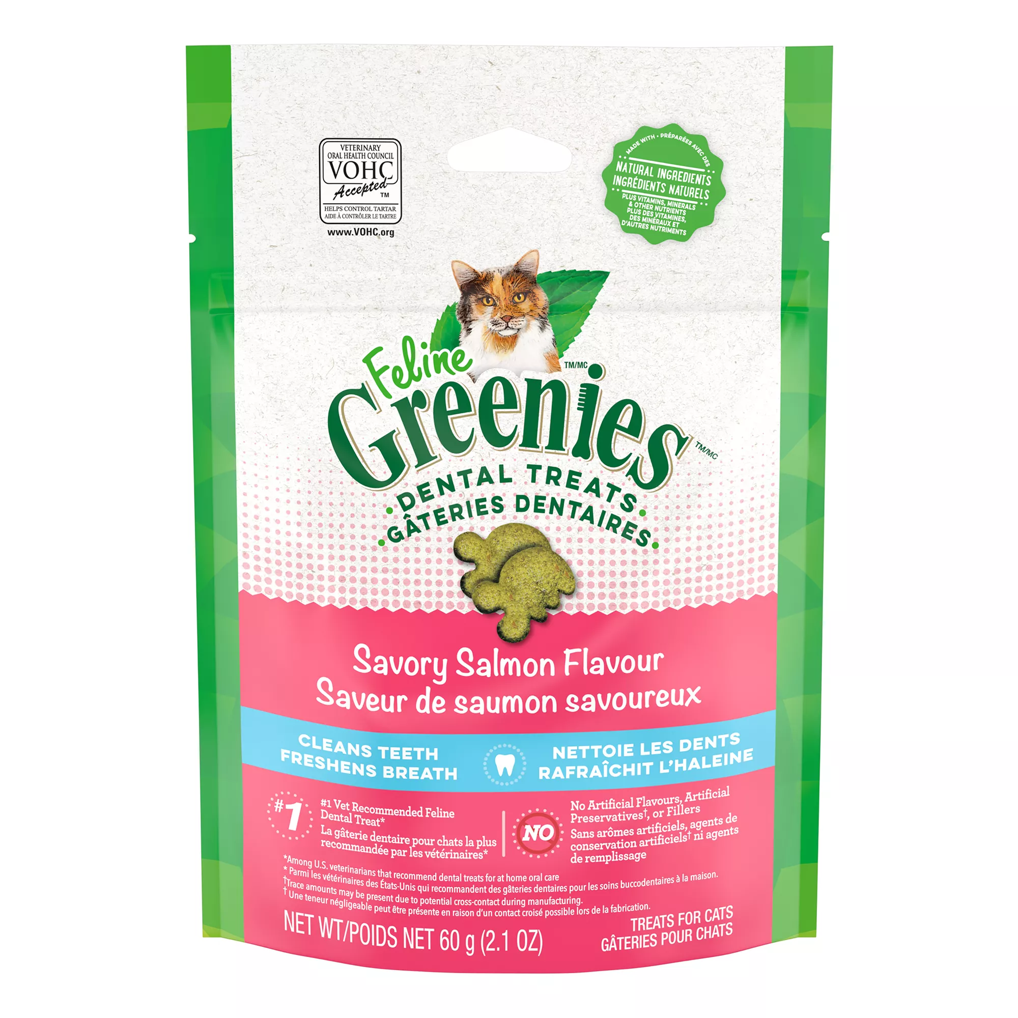 Feline Greenies Savory Salmon Flavor Dental Cat Treats