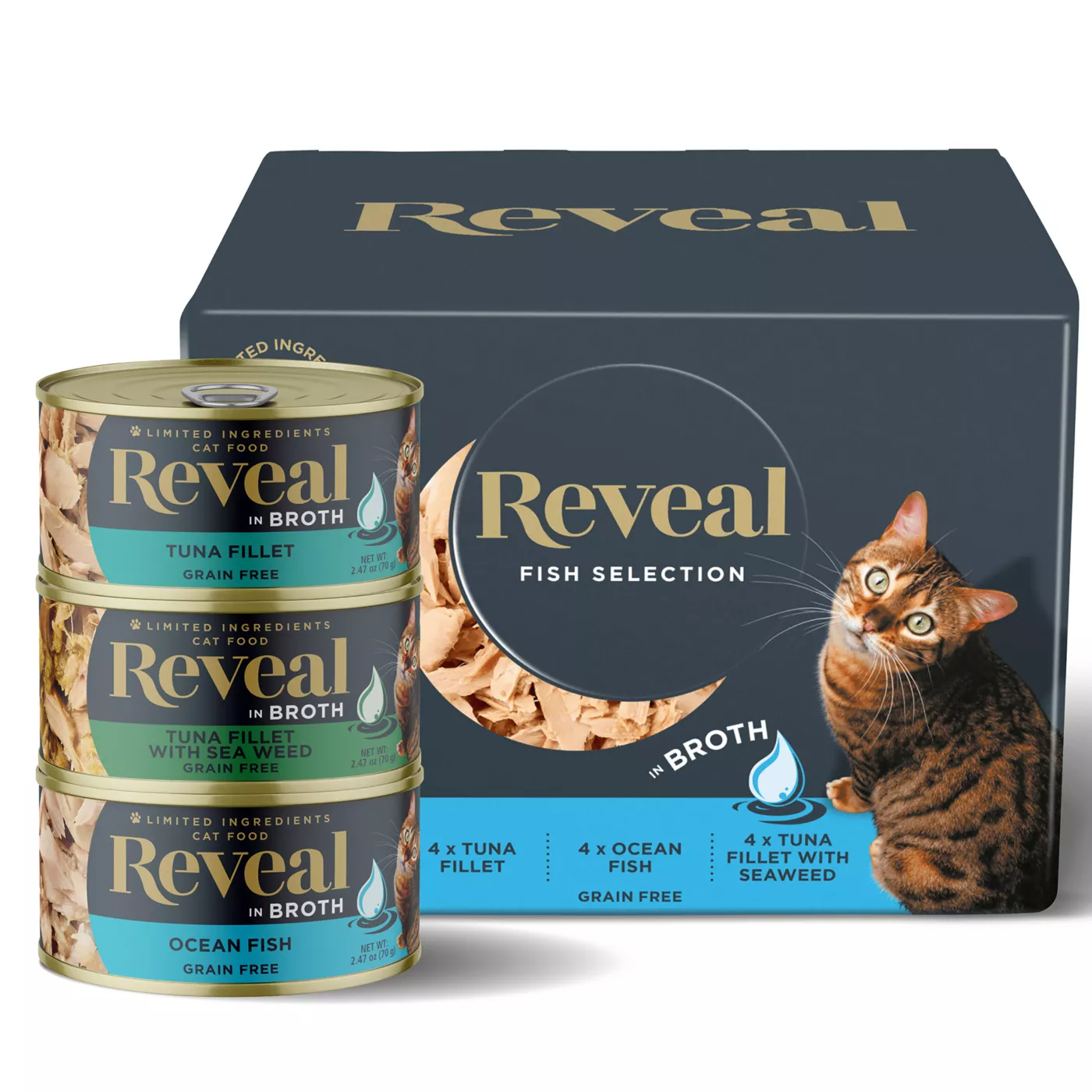 Reveal Limited Ingredient All Life Stage Wet Cat Food Grain Free 2.47 Oz. 12 Count Variety Pack