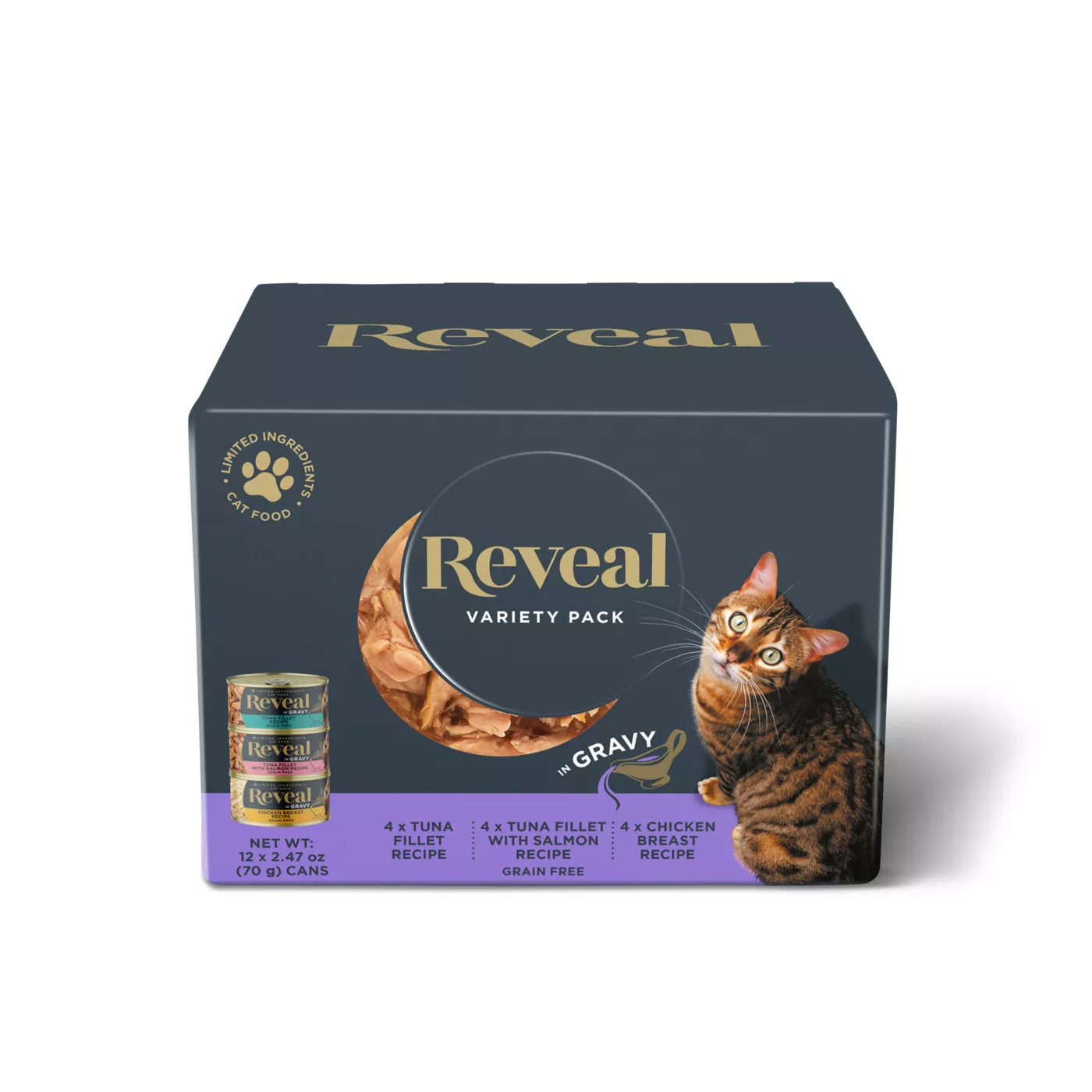 Reveal Limited Ingredient All Life Stage Wet Cat Food Grain Free 2.47 Oz. 12 Count