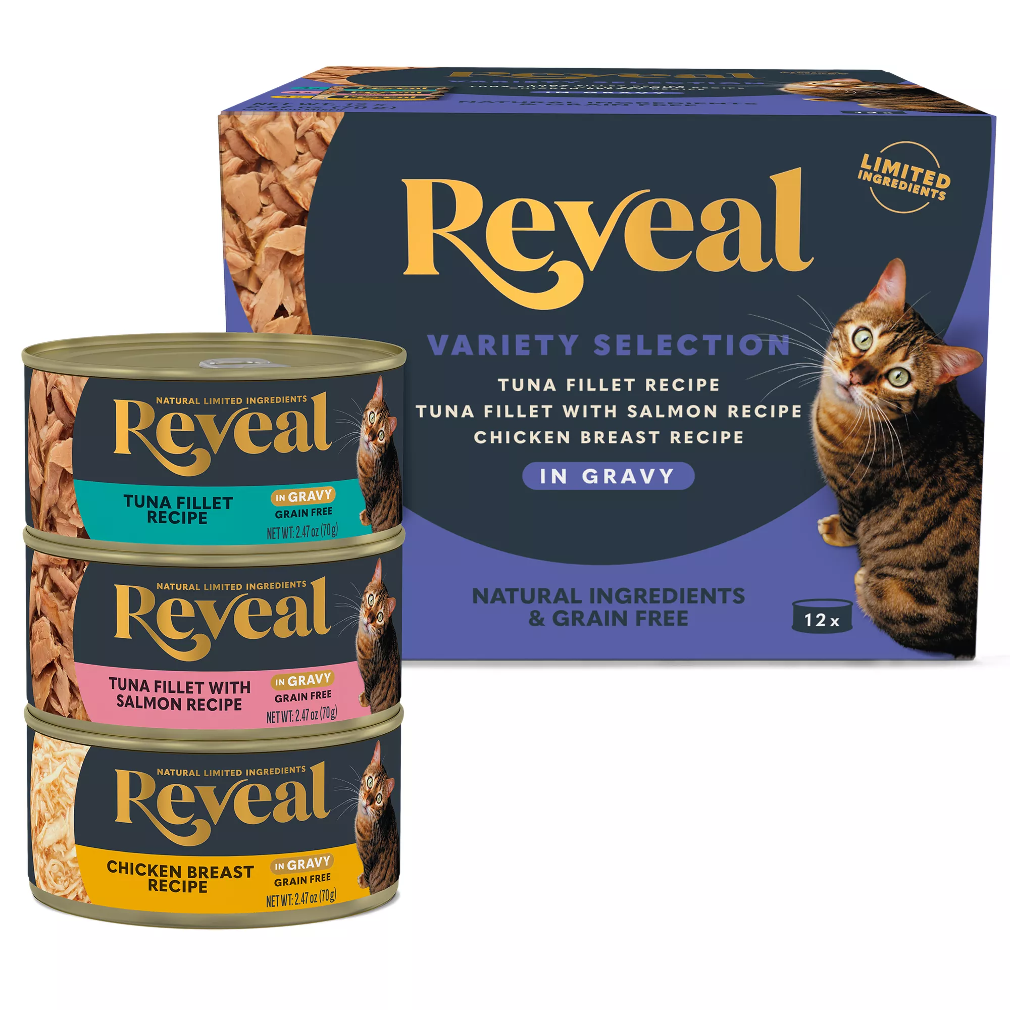 Reveal Limited Ingredient All Life Stage Wet Cat Food - Grain Free, 2.47 Oz., 12 Count