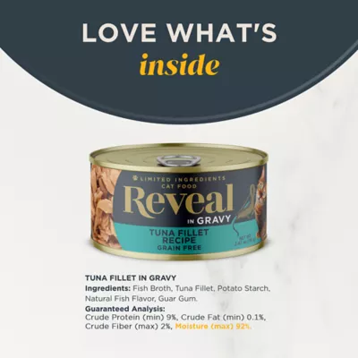 Product Reveal Limited Ingredient All Life Stage Wet Cat Food in Gravy - Grain Free, 2.47 oz