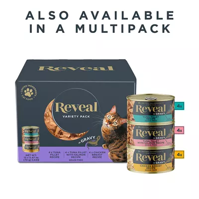 Product Reveal Limited Ingredient All Life Stage Wet Cat Food in Gravy - Grain Free, 2.47 oz