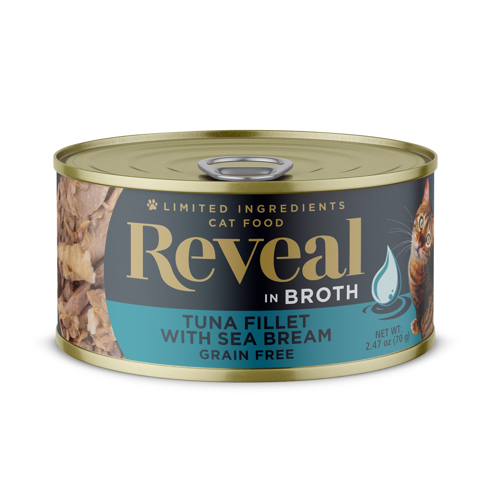 Reveal Grain Free Natural Broth Tuna Fillet Cat Food 2.47 oz