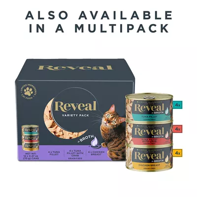 Product Reveal All Life Stage Wet Cat Food in Broth - 2.47 Oz, Limited Ingredient, Grain Free