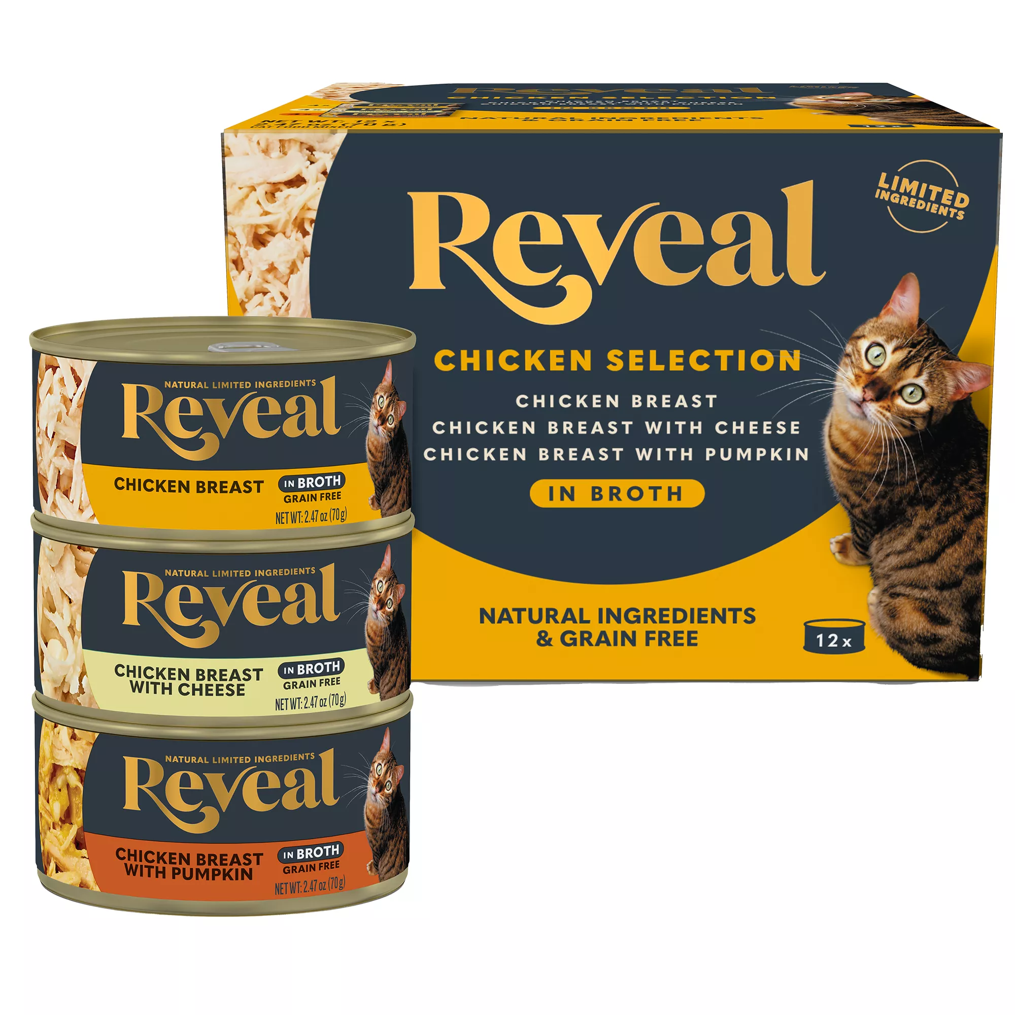 Reveal Limited Ingredient All Life Stage Wet Cat Food in Gravy - Grain Free, 2.47 oz, 12 Count