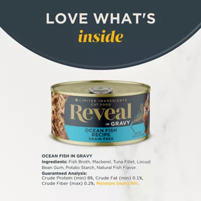 Product Reveal Limited Ingredient All Life Stage Wet Cat Food in Gravy - Grain Free, 2.47 oz