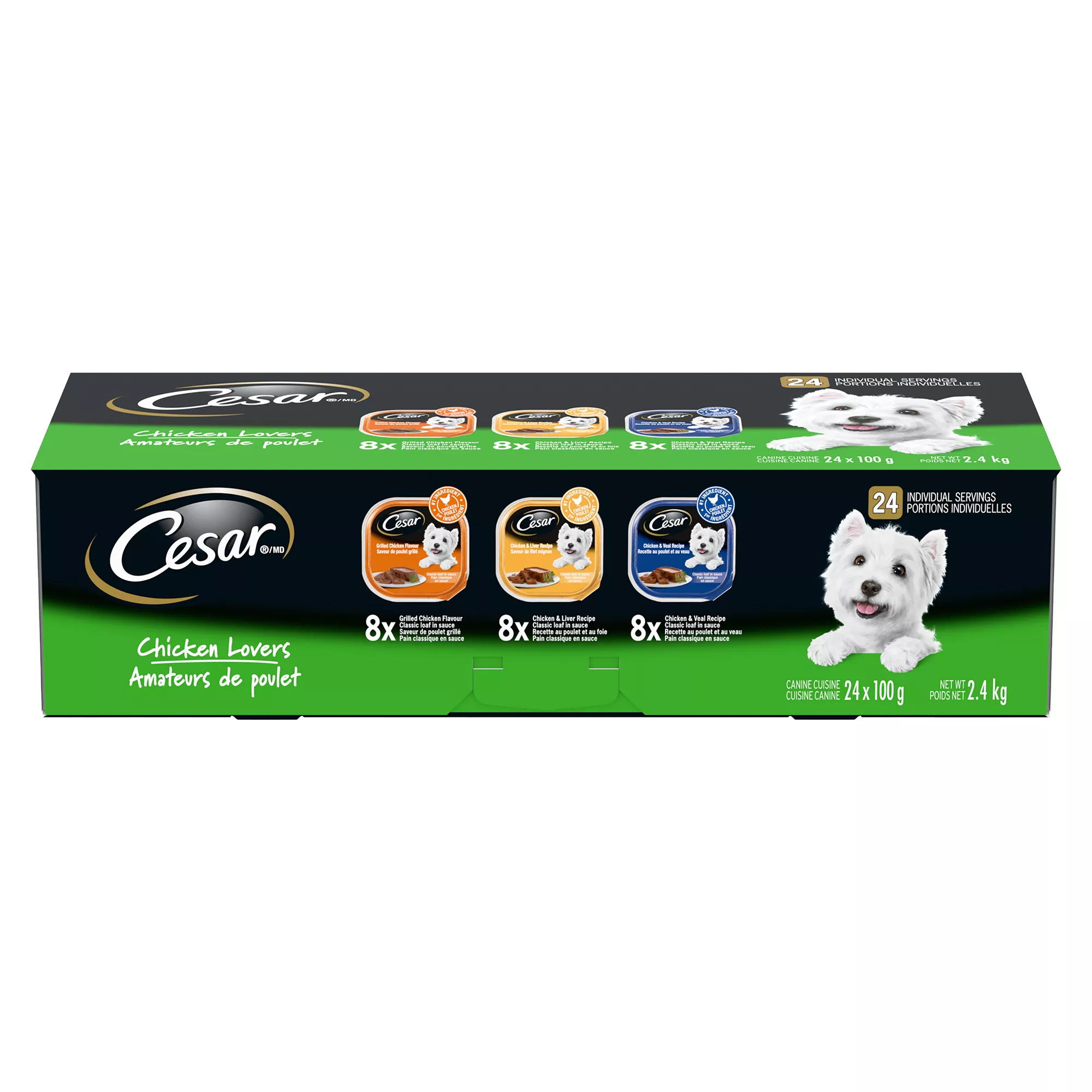 Cesar Wet Dog Food Classic Loaf in Sauce Chicken Lovers Variety Pack