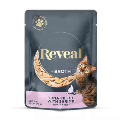 Product Reveal Cat Wet Food in Broth Pouch - 2.47 oz, Limited Ingredient, Grain Free