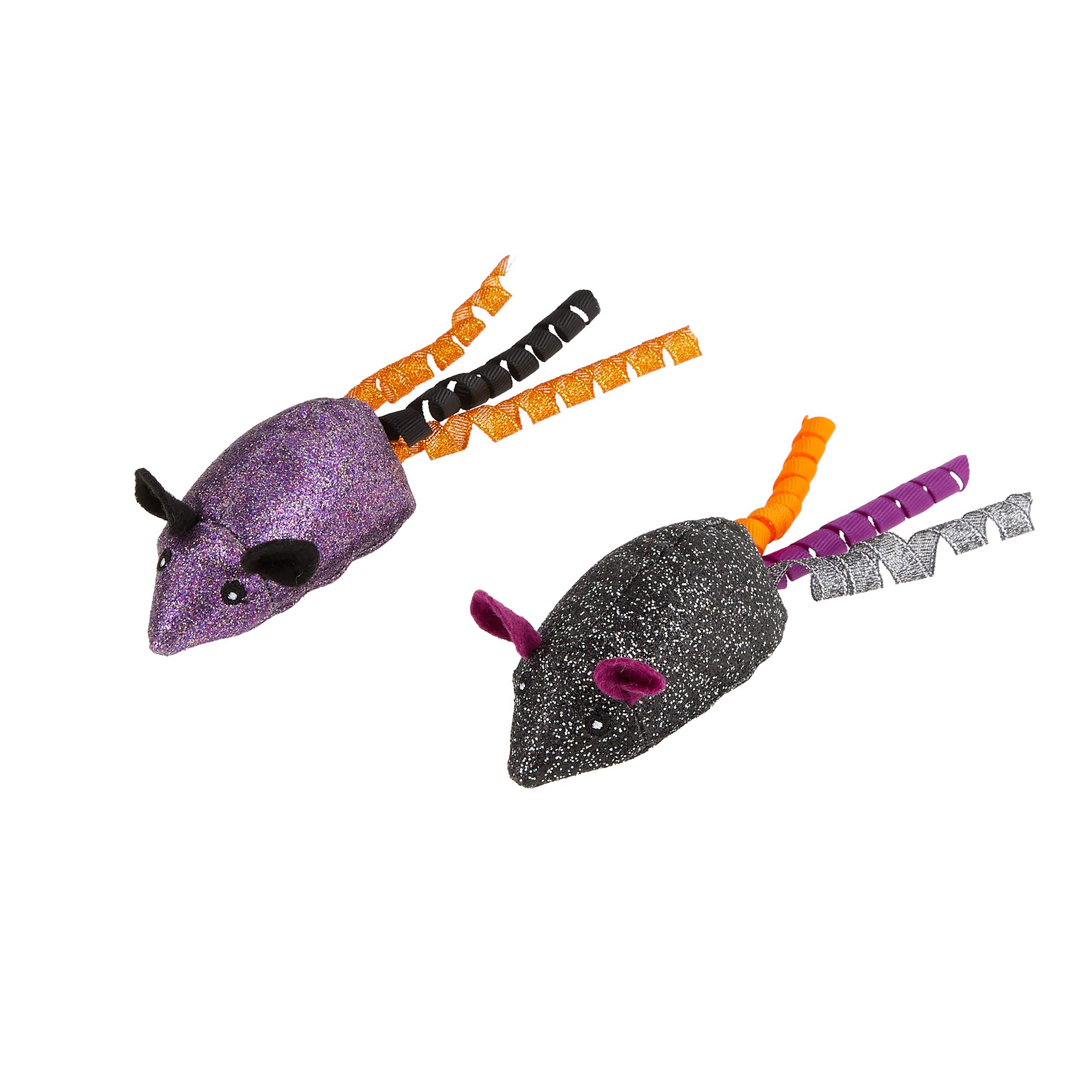 Thrills & Chills™ Halloween Spooky Glistening Mice Cat Toy 2 Pack