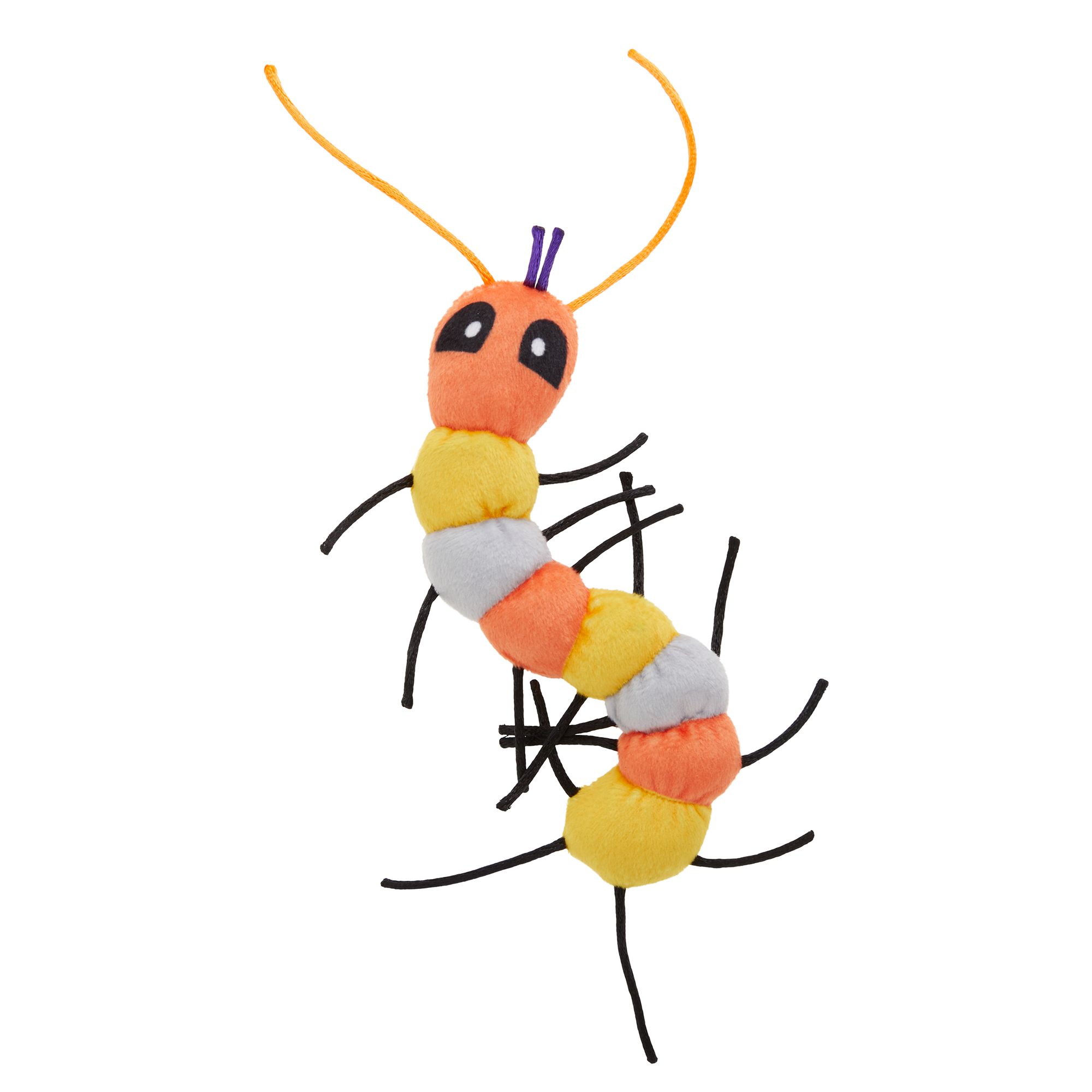 Thrills & Chills™ Halloween Candy Corn Caterpillar Cat Toy cat Plush