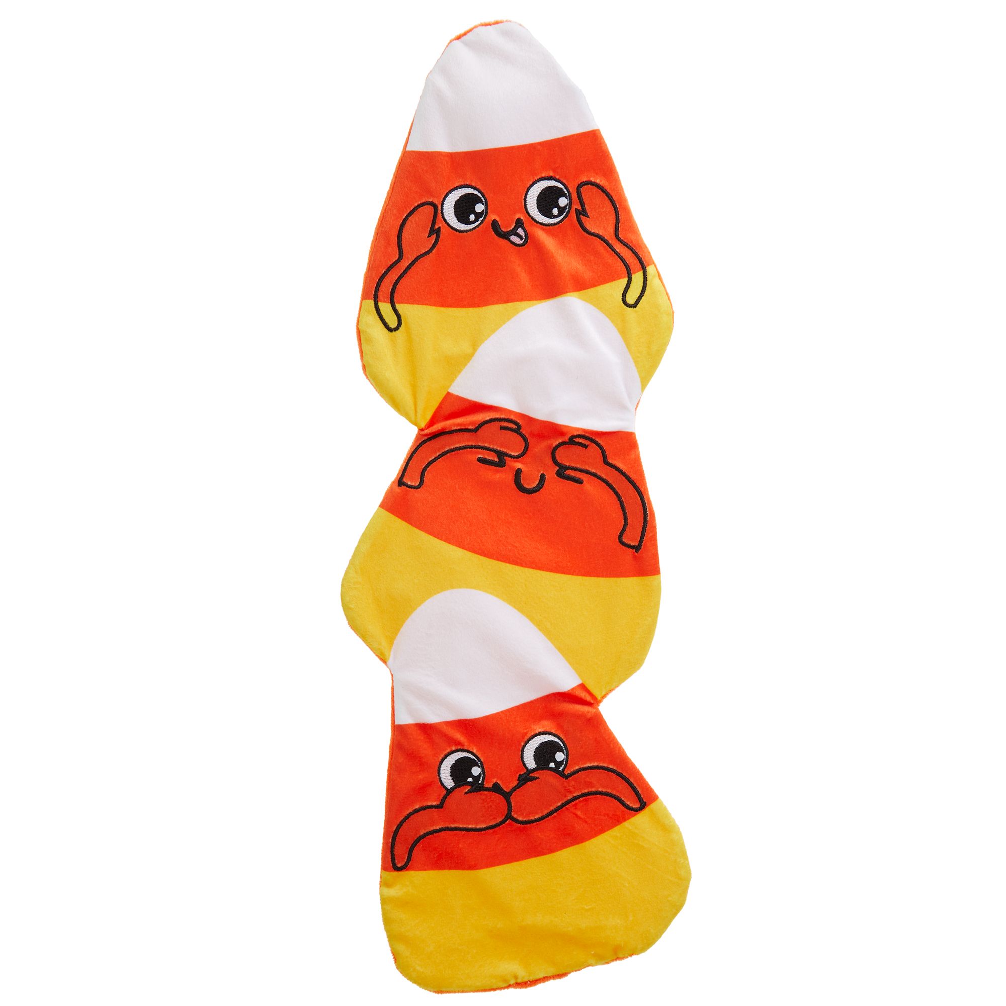 Thrills & Chills™ Halloween Candy Corn Stack Flattie Dog Toy Crinkle