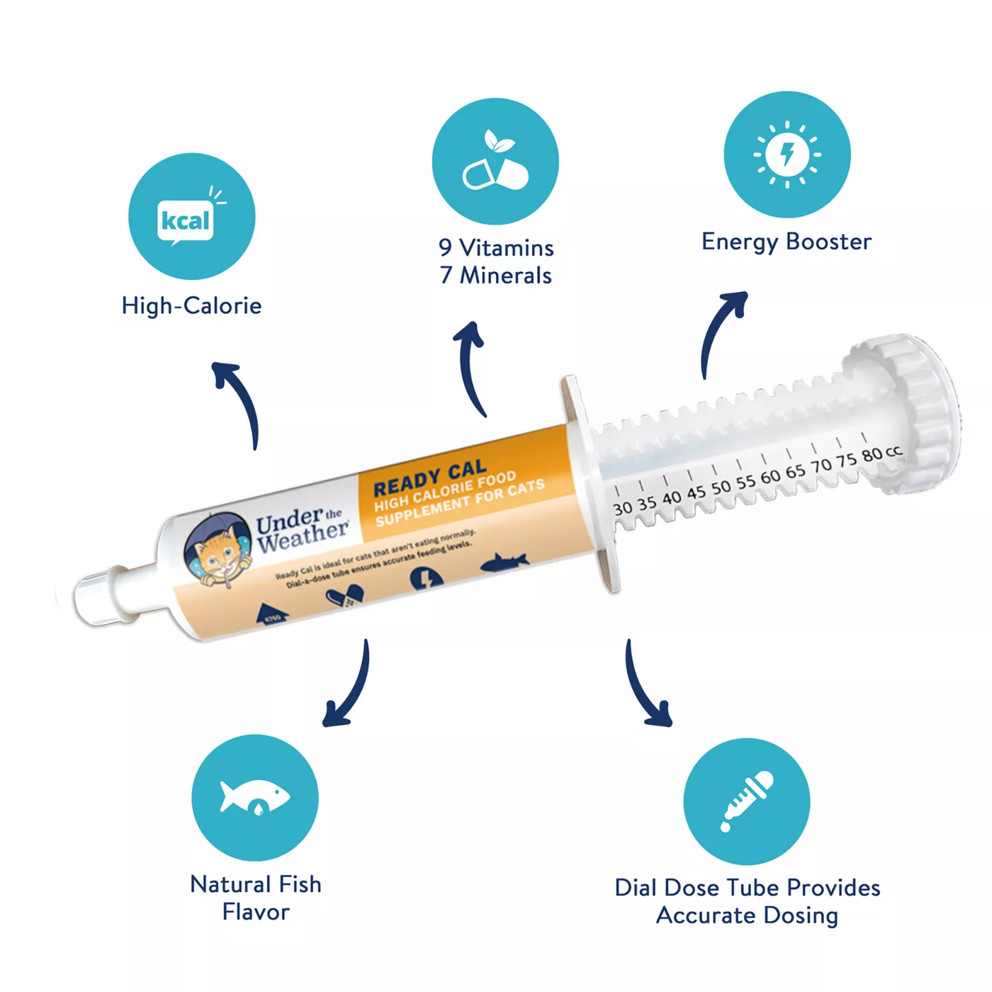 Under the Weather Ready Cal High Calorie Food Nutritional Gel Cat Supplement 80 cc syringe