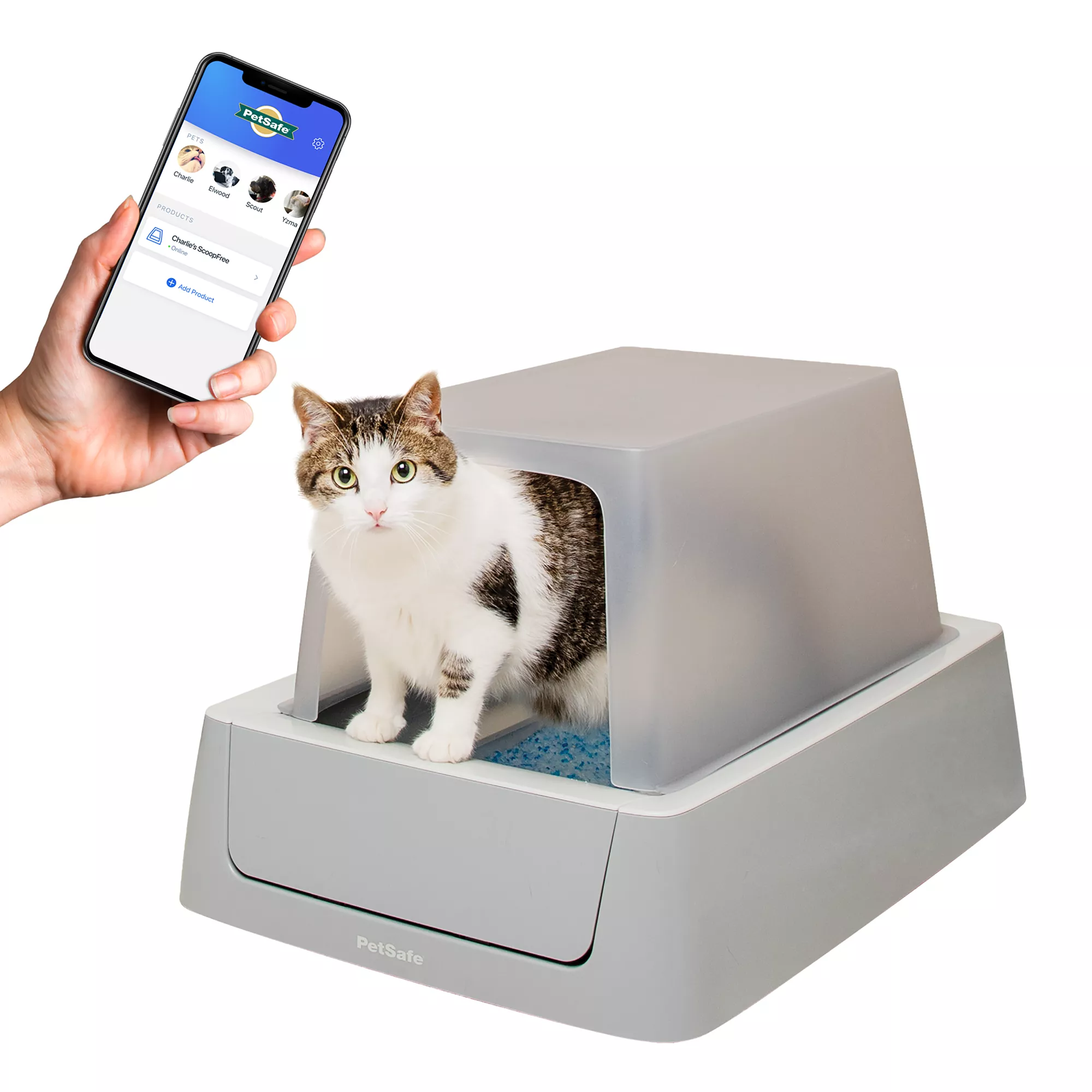 PetSafe ScoopFree® Crystal Smart Front-Entry Self-Cleaning Litter Box - Disposable Tray and Hood