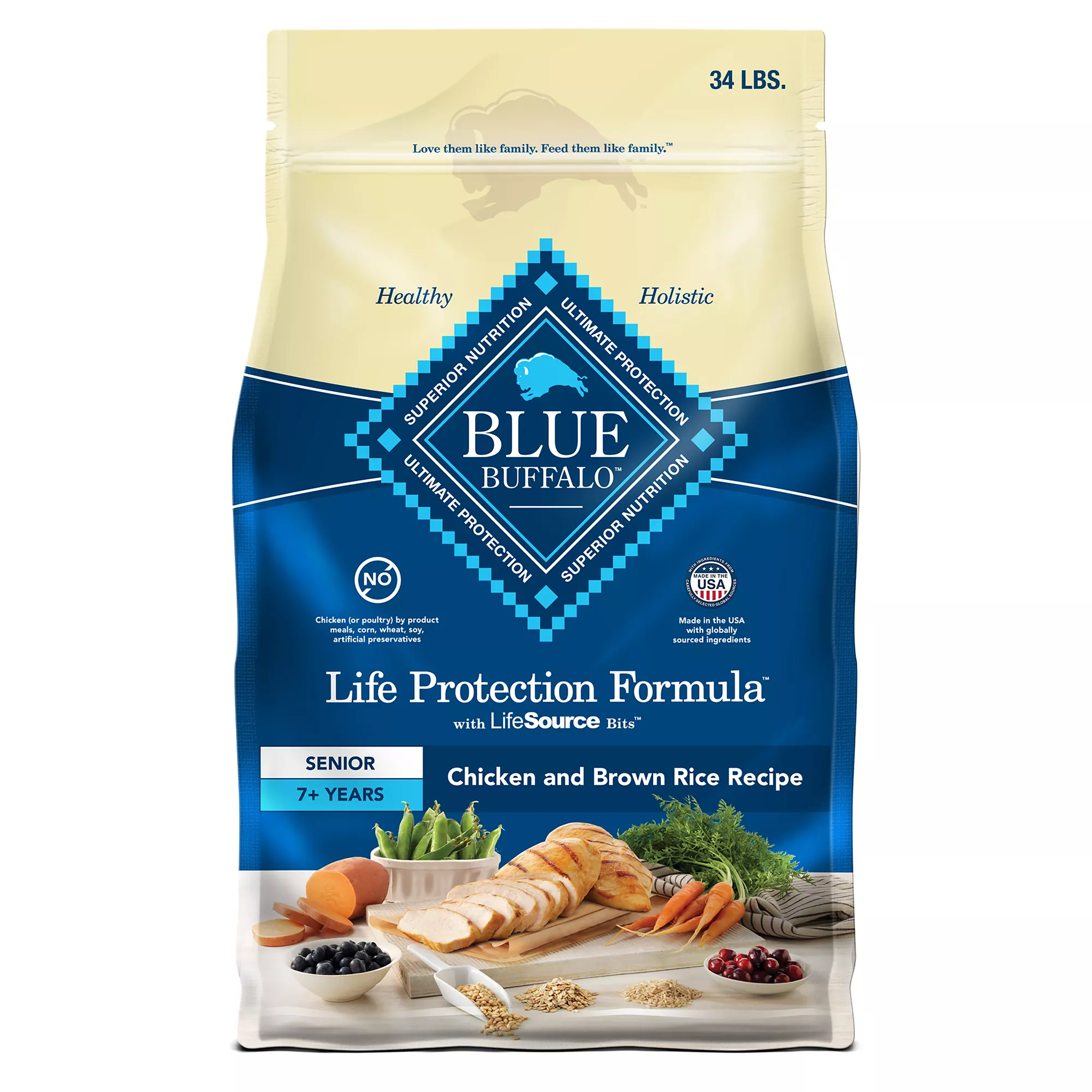 Blue Buffalo® Life Protection Formula&trade; Senior 7+ Dry Dog Food - Chicken & Brown Rice
