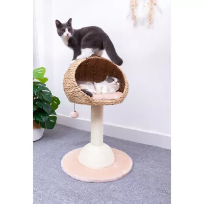 Product PetPals 30-in Lookout Cat Tree Bed, Beige