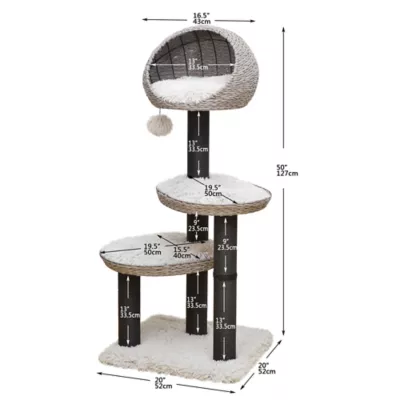 Product PetPals 50-in Tundra Cat Tree, Grey