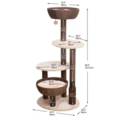 Product PetPals 49-in Pharoah Cat Tree, Brown