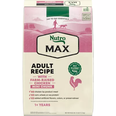 Nutro Max Adult Recipe with Farm Raised Chicken Mini Chunk Dry Dog Food 25 lbs