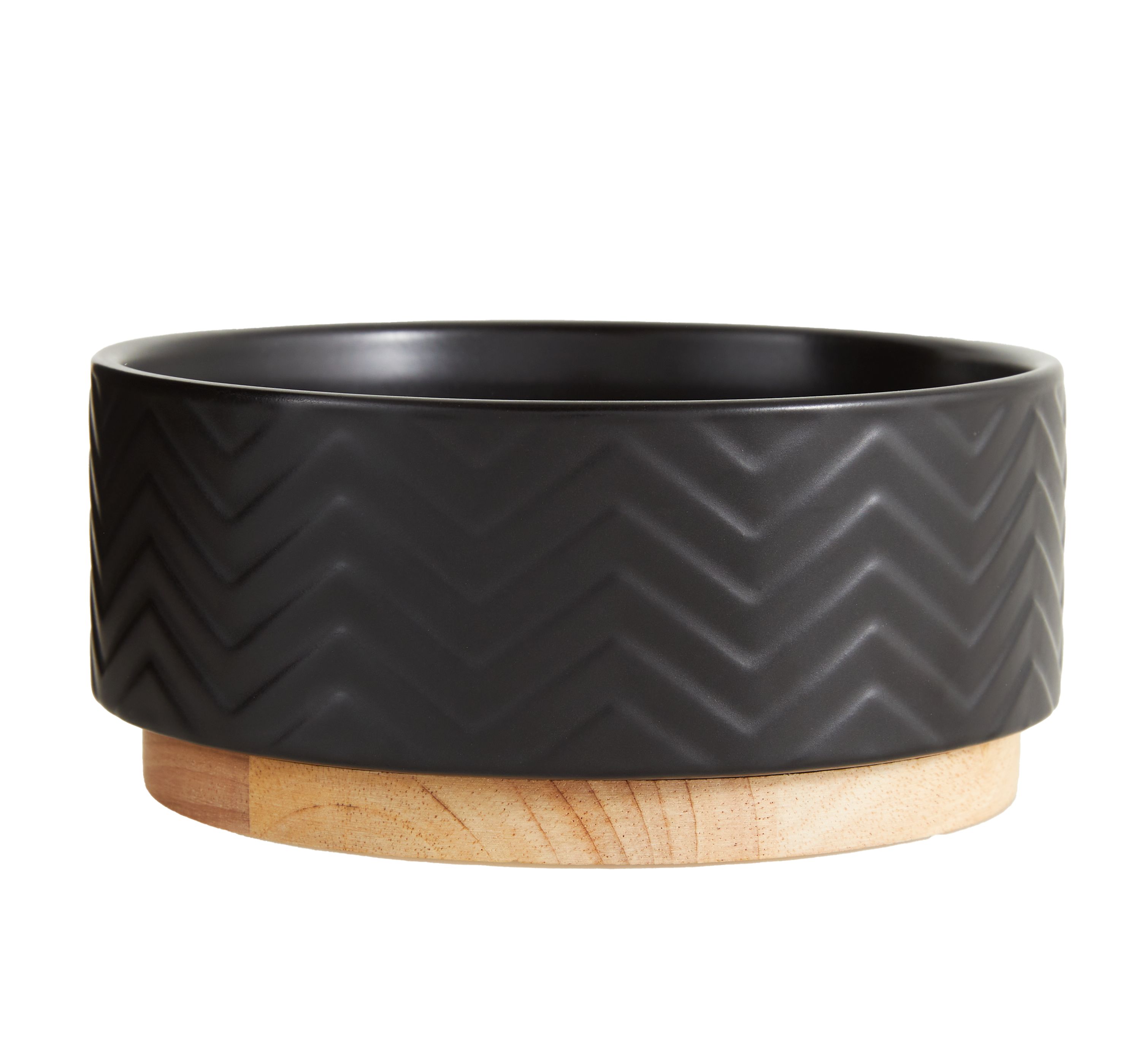 Top Paw® Matte Black Chevron Ceramic Dog Bowl dog Food & Water Bowls