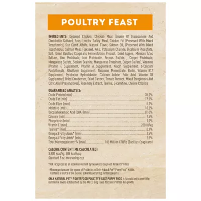 Product Only Natural Pet® PowerFood Puppy Dry Dog Food - Poultry Feast, High-Protein, Grain Free