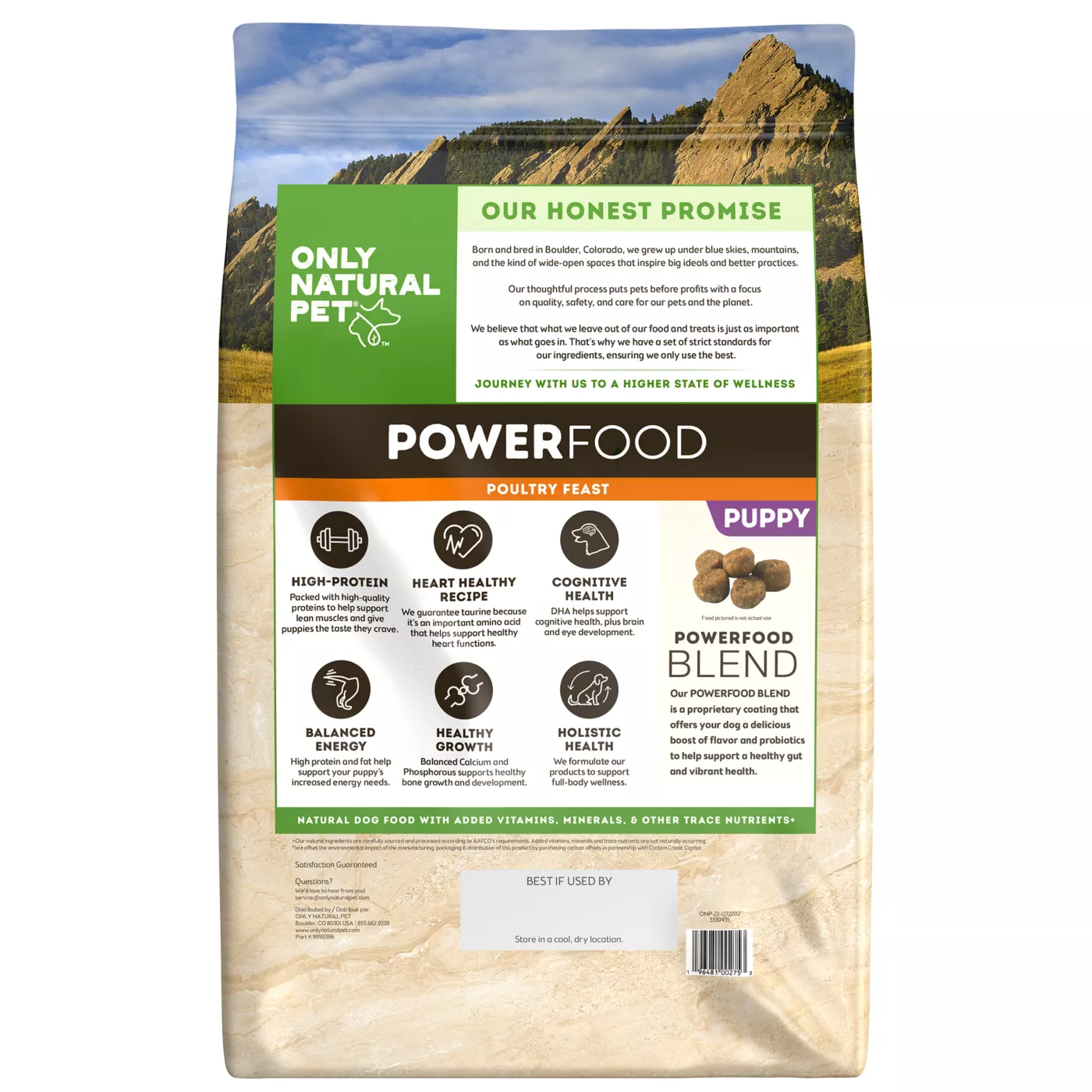 Only Natural Pet PowerFood Puppy Dry Dog Food Poultry Feast High Protein Grain Free