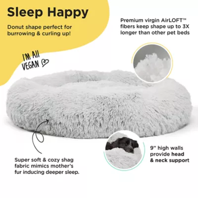 Product Best Friends by Sheri The Original Calming Faux Shag Fur Donut Cuddler Cat & Dog Bed