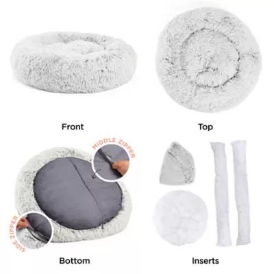 Product Best Friends by Sheri The Original Calming Faux Shag Fur Donut Cuddler Cat & Dog Bed