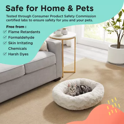 Product Best Friends by Sheri Calming Lux Fur Donut Cuddler Bolster Cat & Dog Bed