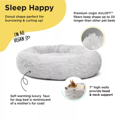 Product Best Friends by Sheri Calming Lux Fur Donut Cuddler Bolster Cat & Dog Bed